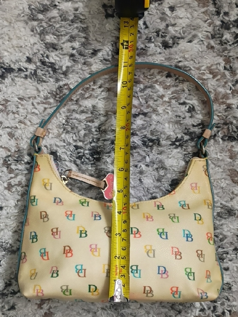 Dooney & Bourke Yellow Multicolor Logo Hobo Shoulder Bag - Picture 7 of 10